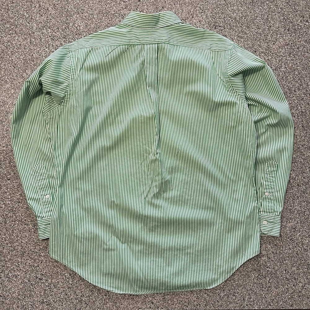 Polo Ralph Lauren Shirt Mens L Green Striped Button Down Long Sleeve Classic Fit - Picture 7 of 7
